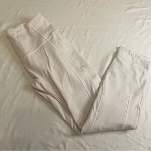 Lululemon White Cropped Leggings Size 6 – 23” Inseam Side Pocket